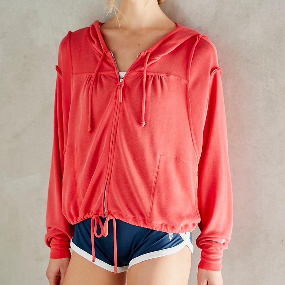 Free People Mesa Hoodie Red Rouge NWT Size L 🎈